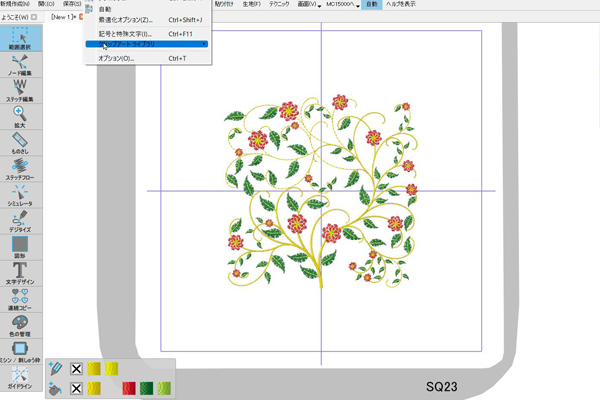 ジャノメ刺しゅうソフトで簡単に作れる花柄模様♪ - ミシン刺繍