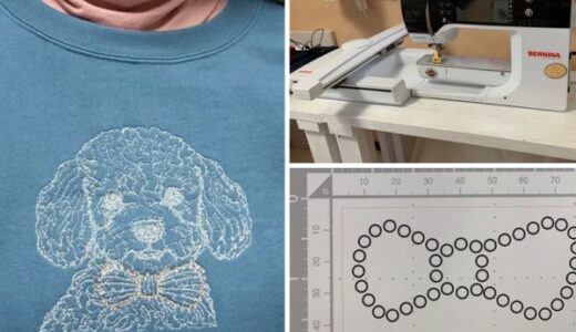 ベルニナ刺繍ミシンでトレーナー刺繍とかラインストーンデータ作りとか♪