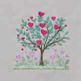 Heart tree の無料刺繍データ プレゼント💖