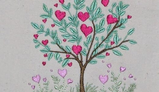 Heart tree の無料刺繍データ プレゼント💖