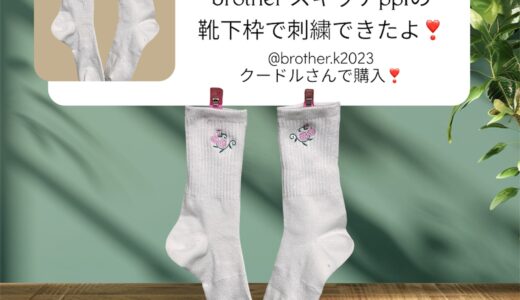 スキッチpp1で靴下に刺繍してみました❣️