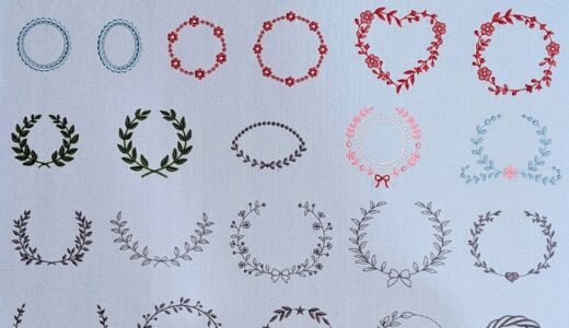 ミシン刺繍の可愛いフレームや月桂樹(げっけいじゅ)💖