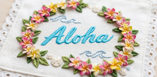 『サテンステッチ』と『3Dサテンステッチ』の違い♪(ぷっくりした刺繍フォント)
